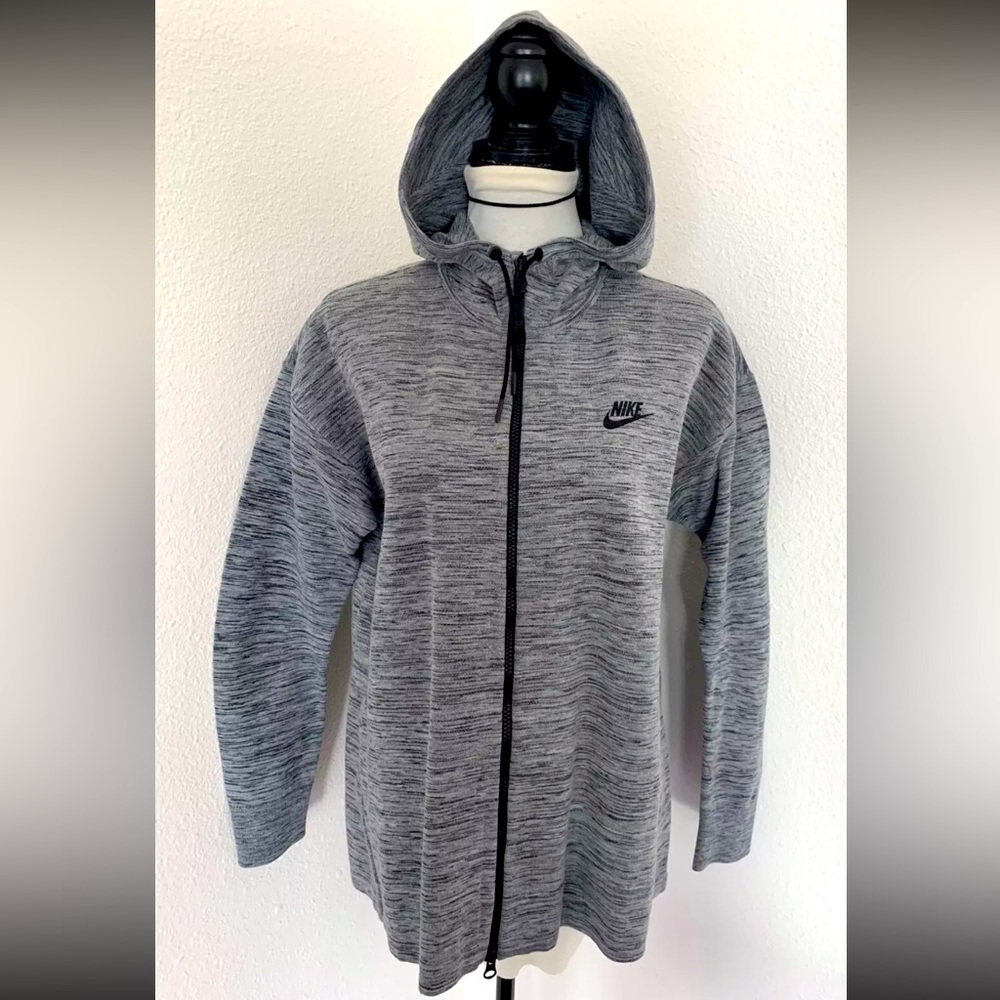 NWOT NIKE Sportswear Womens Knitted Oversized Full Zip Hoodie Jacket Pocket Sz L